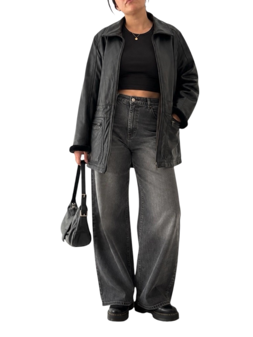 JESSICA Black Vintage Y2K Leather Jacket
Size Medium 🖤
